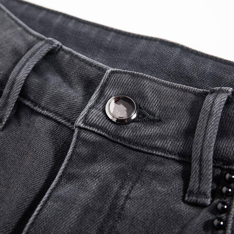 Risen Jeans Pearl-Frog Embroidered Wide-Leg Jeans