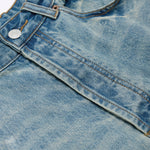 Paint-Splatter Bermuda Denim Shorts