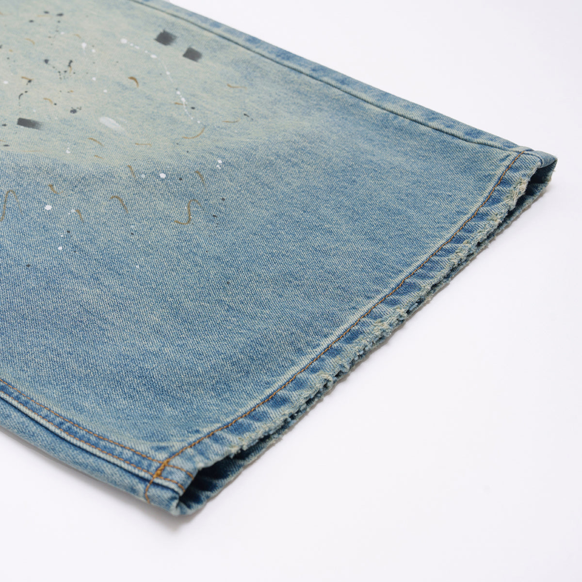 Paint-Splatter Bermuda Denim Shorts