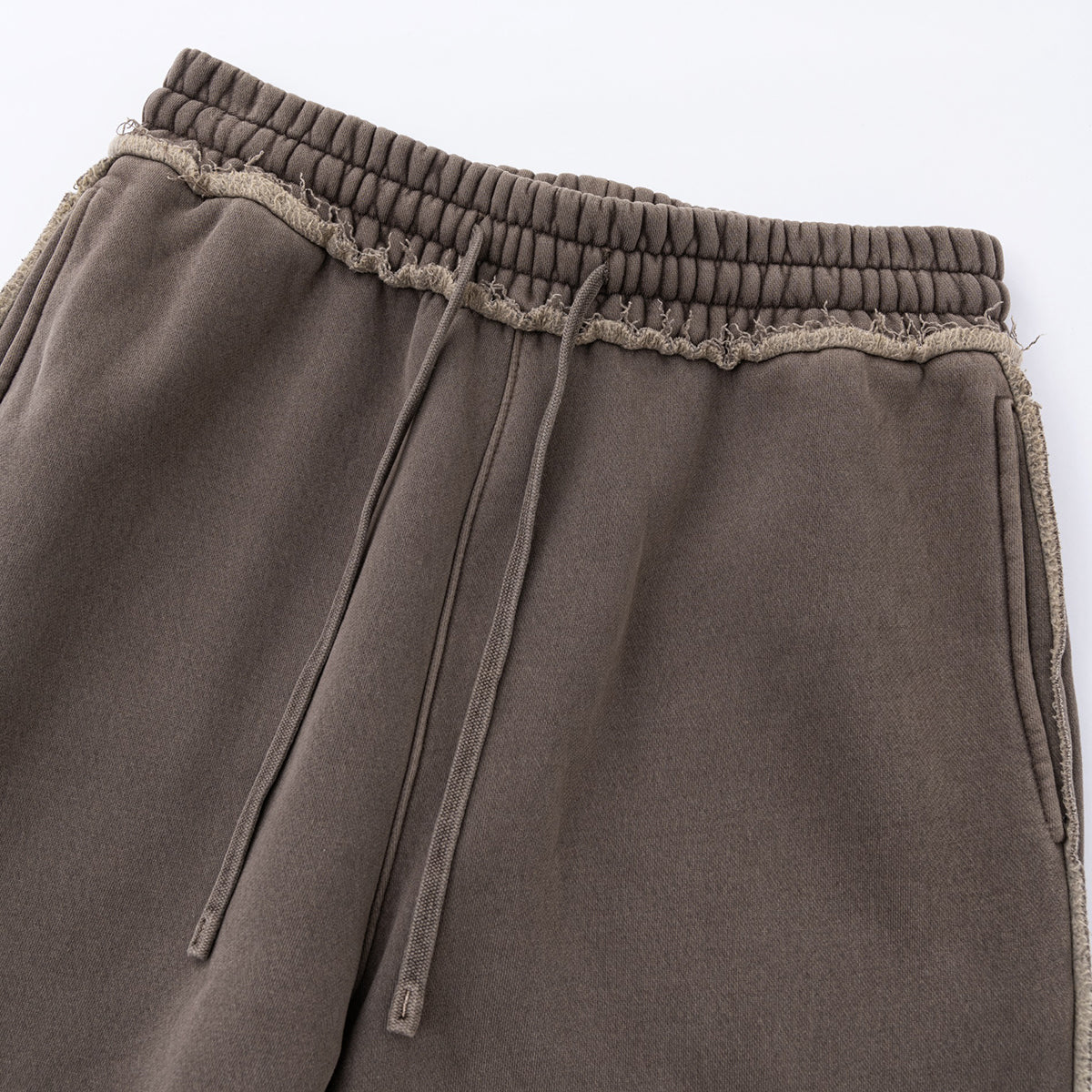 Raw Edge Straight Leg Fleece Sweatpants