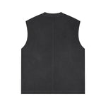 Camiseta sin mangas con borde sin rematar y costura trasera de 7.5 oz