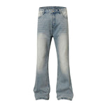 Vintage Light Wash Flared Loose Fit Streetwear Jeans