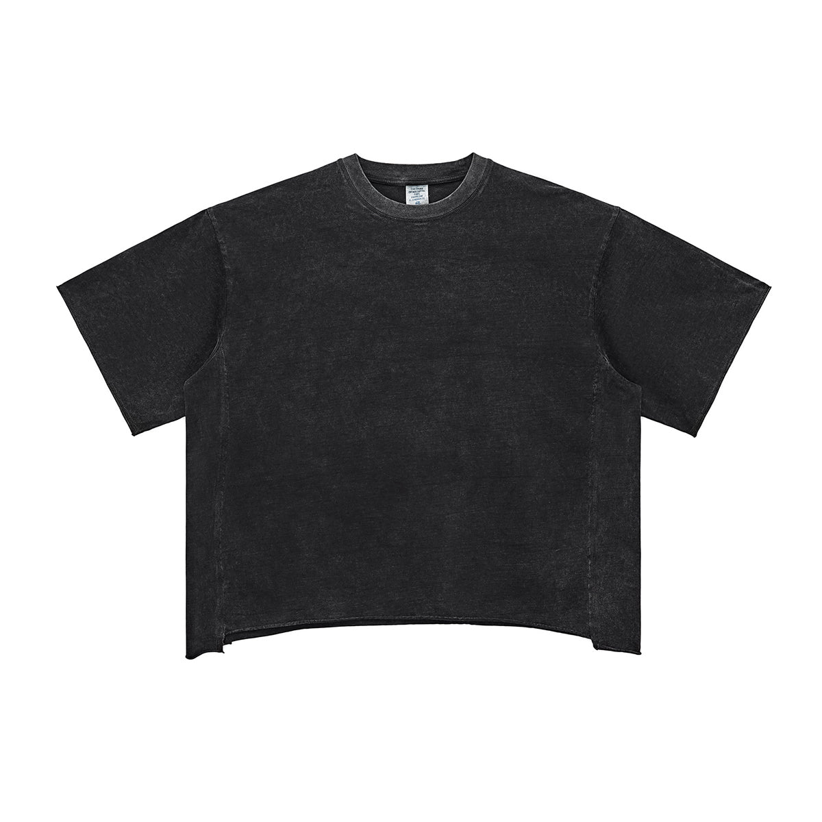 Patchwork Asymmetrical Hem T Shirt 7.8oz