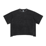 Patchwork Asymmetrical Hem T Shirt 7.8oz