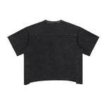 Patchwork Asymmetrical Hem T Shirt 7.8oz