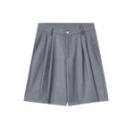 Double Pleat Relaxed Fit Bermuda Shorts