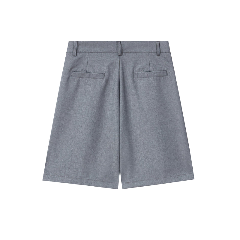 Double Pleat Relaxed Fit Bermuda Shorts
