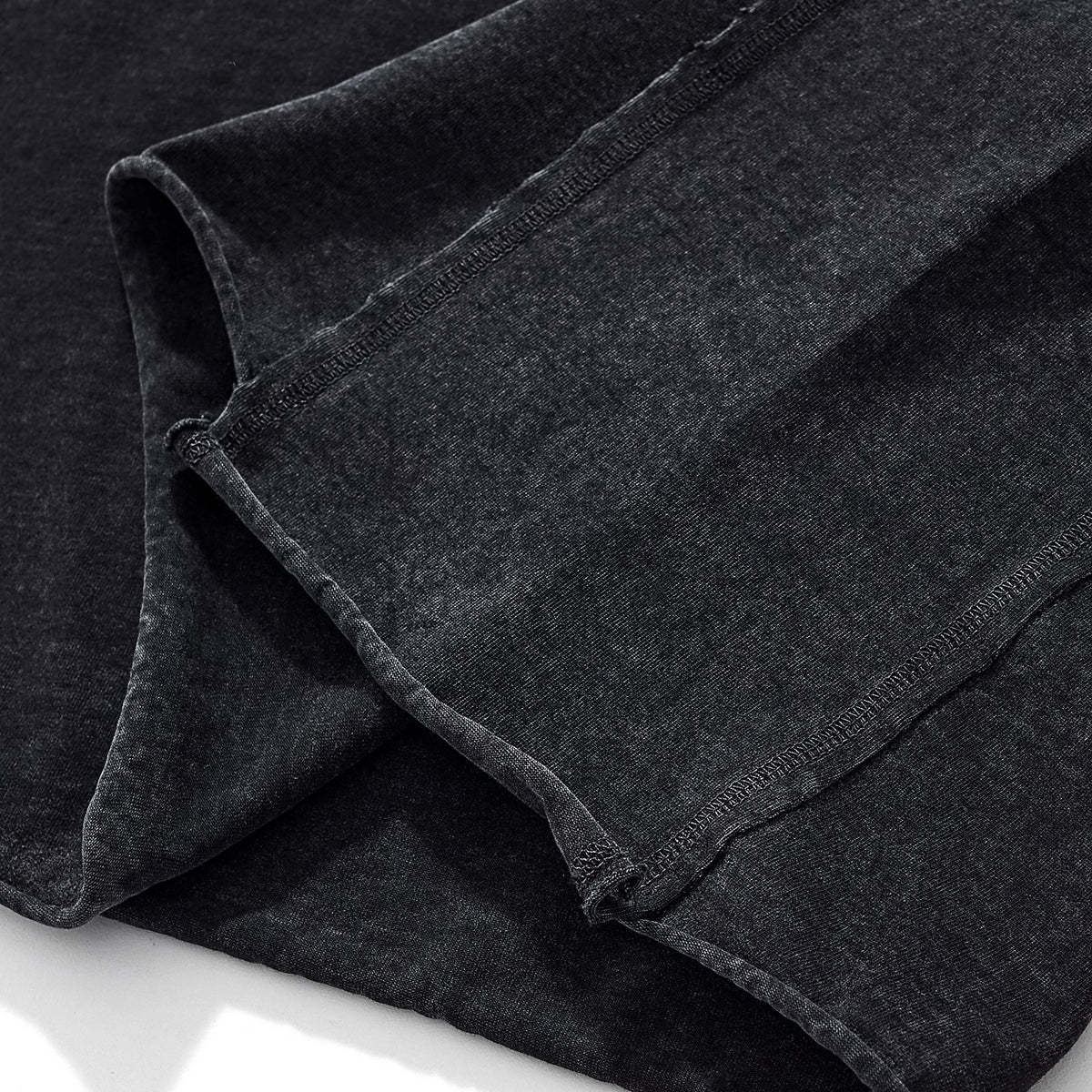 Patchwork Asymmetrical Hem T Shirt 7.8oz