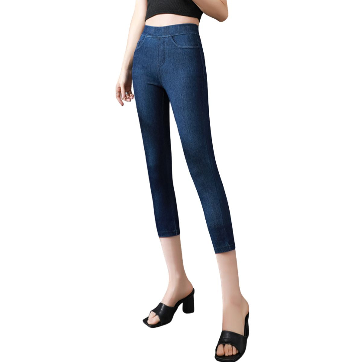 Slim Fit High-Waisted Capri Jeggings