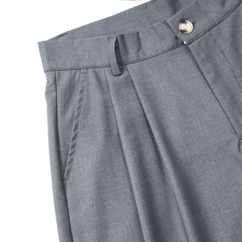 Double Pleat Relaxed Fit Bermuda Shorts