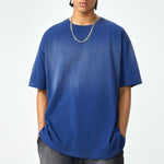 Dark Blue Loose Fit Faded Tee 7.5oz