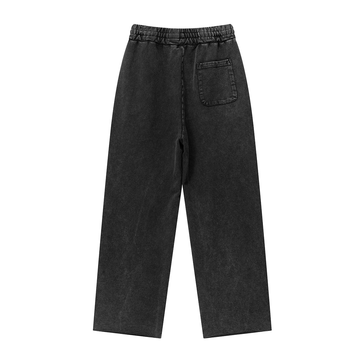 Washed Raw Hem Distressed Trousers