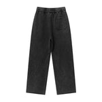 Washed Raw Hem Distressed Trousers