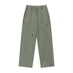 Washed Raw Hem Distressed Trousers