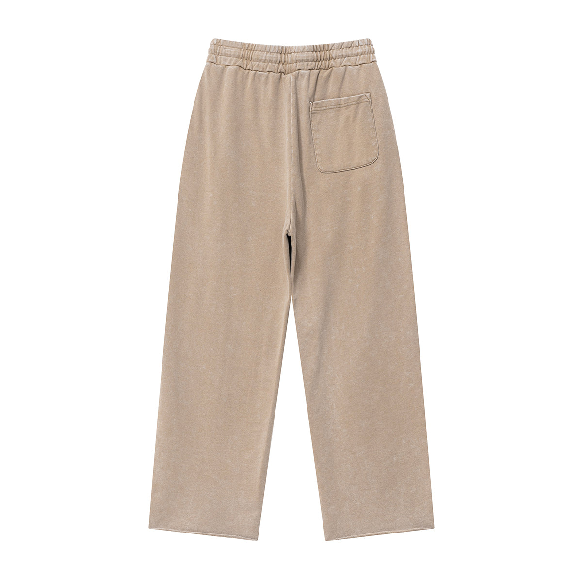 Washed Raw Hem Distressed Trousers