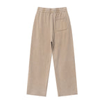 Washed Raw Hem Distressed Trousers