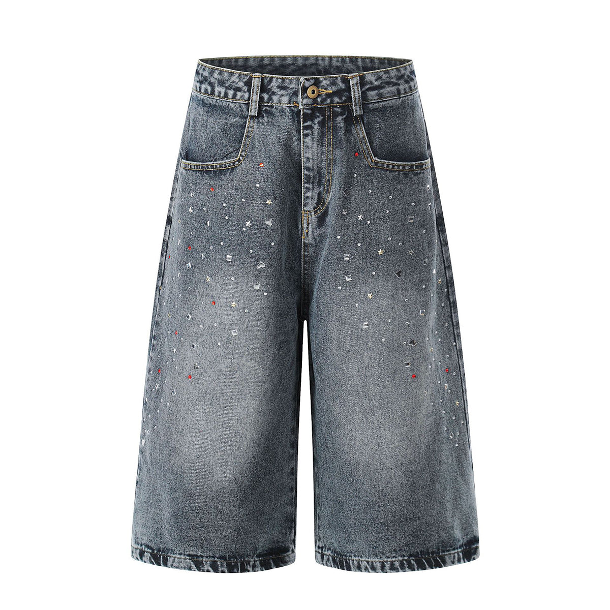Bermudas vaqueras rasgadas con parches de camuflaje