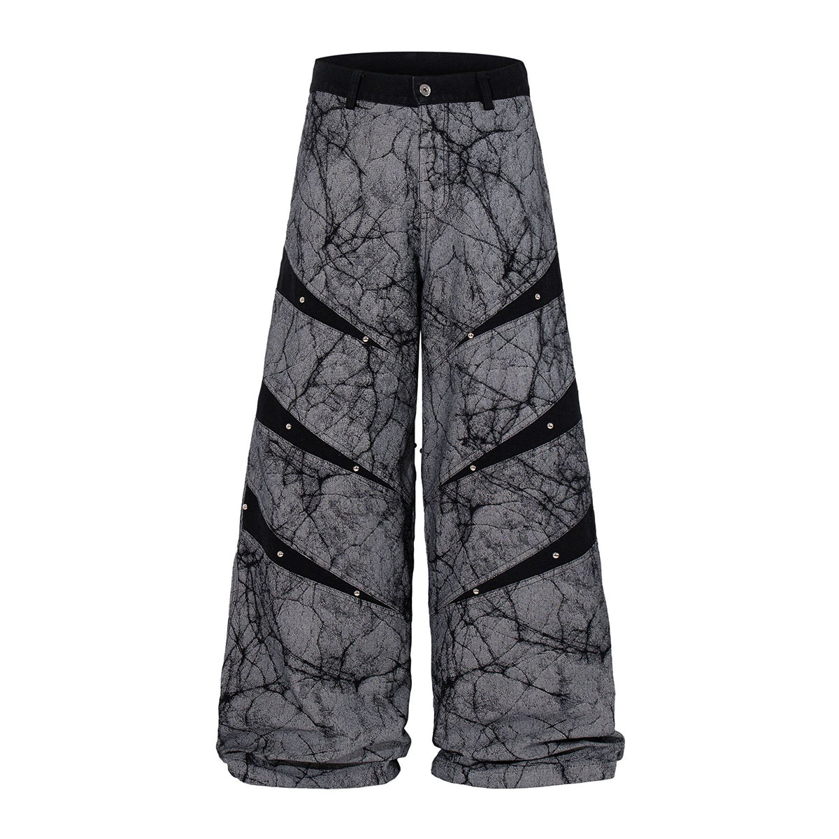 High Street RO Style Asymmetric Deconstructed Loose Wide Leg Jeans