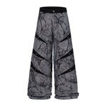 High Street RO Style Asymmetric Deconstructed Loose Wide Leg Jeans
