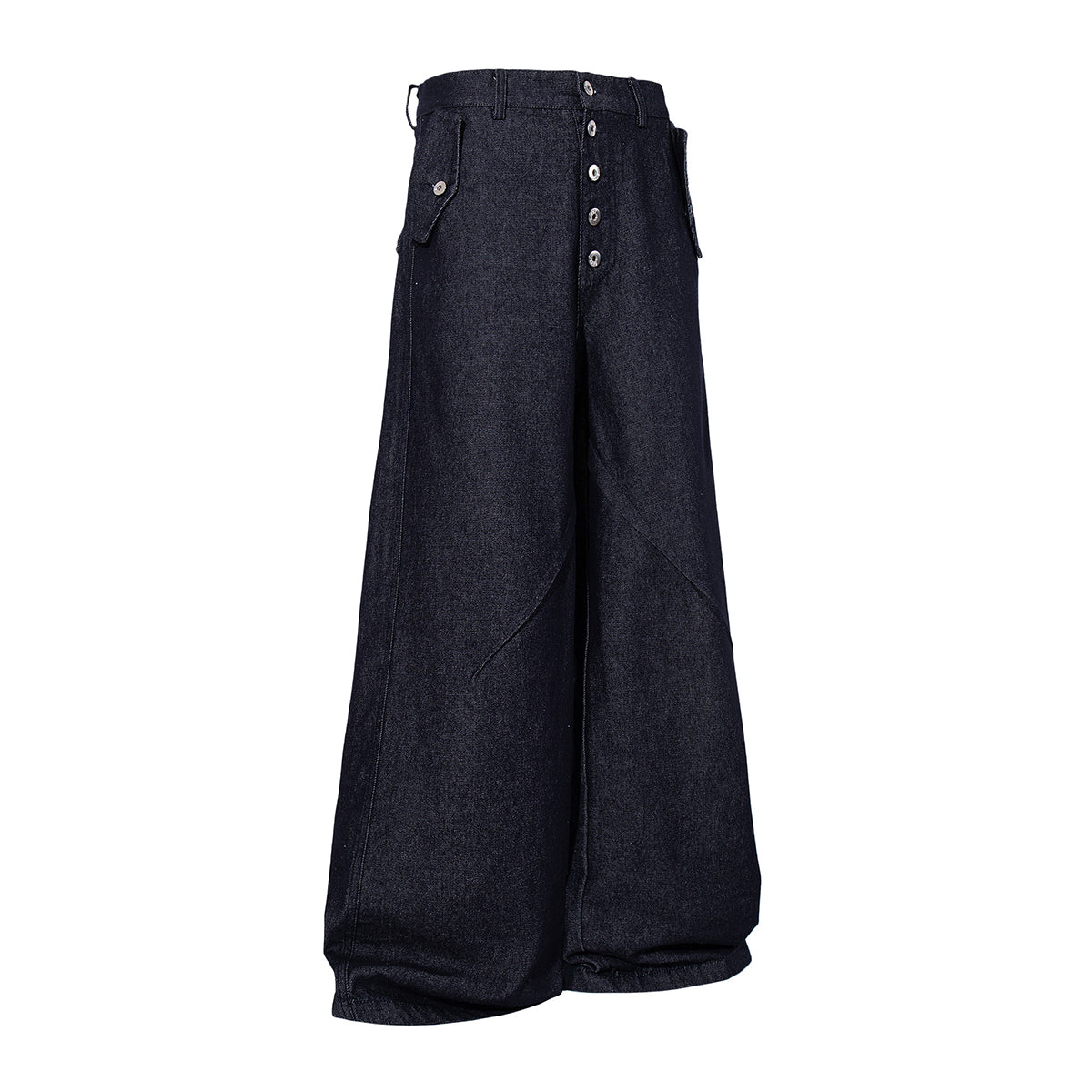 High Waisted Relaxed Fit Button Fly Vintage Blue Jeans