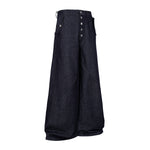 High Waisted Relaxed Fit Button Fly Vintage Blue Jeans