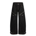 Structured Wide Leg Heavy Stitch Denim