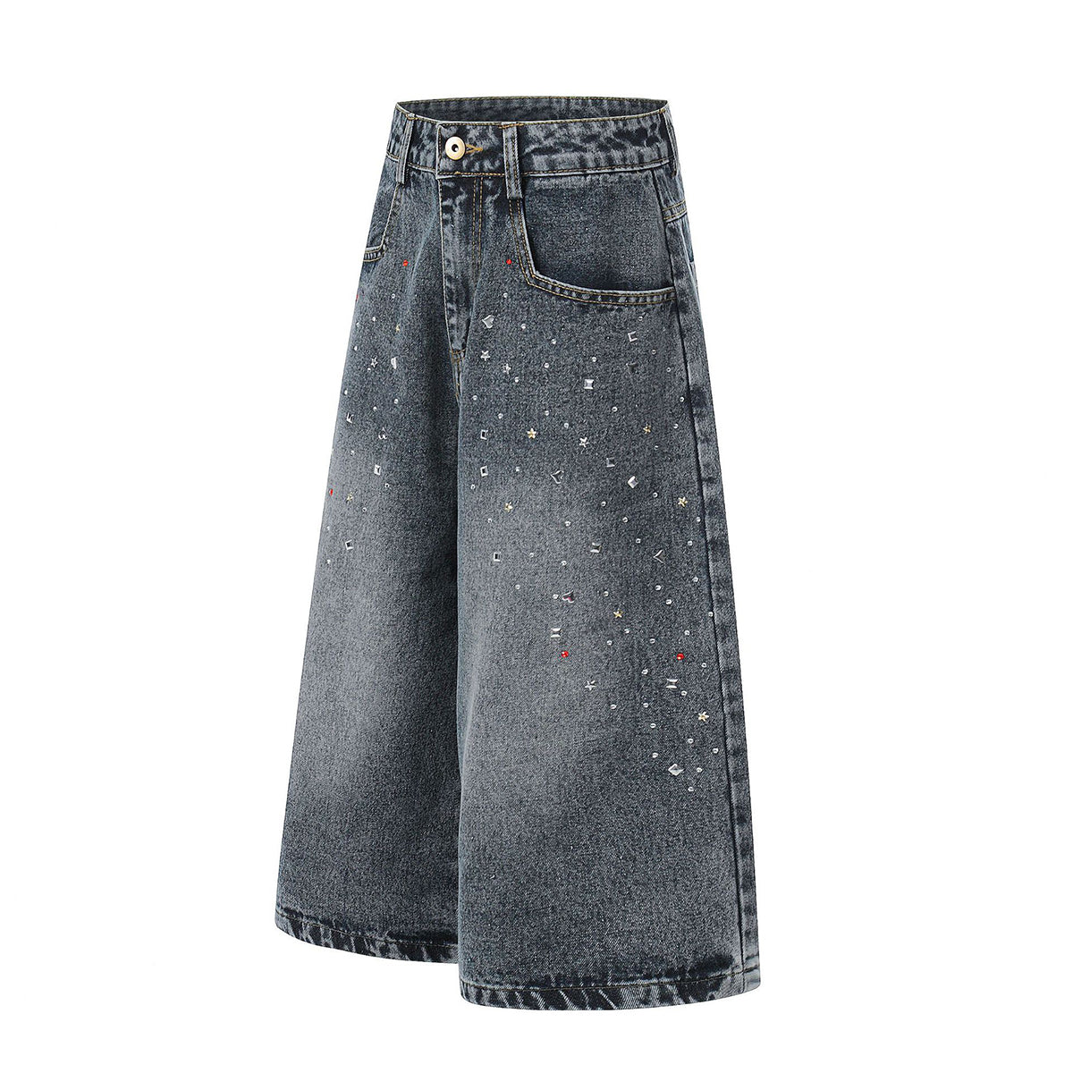 Bermudas vaqueras rasgadas con parches de camuflaje