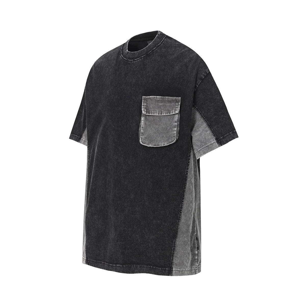 Streetwear Inspired Color Blocked Washed Casual Cotton Tee