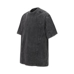 Vintage Washed Distressed Short Sleeve Panel Design Tee