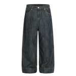 High Waist Wide Leg Dark Wash Denim Jeans