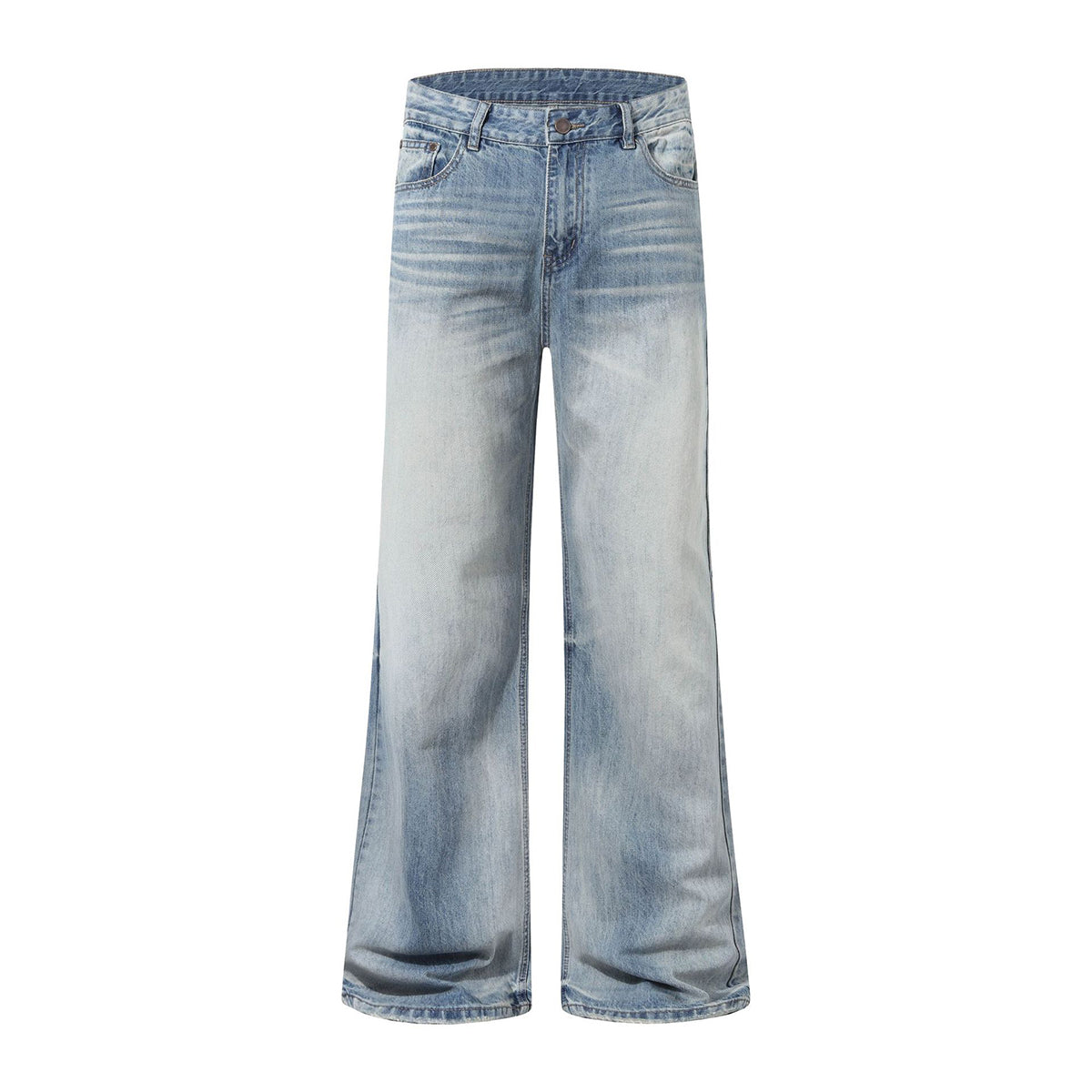 Vintage Light Wash High Waisted Wide Leg Relaxed Jeans