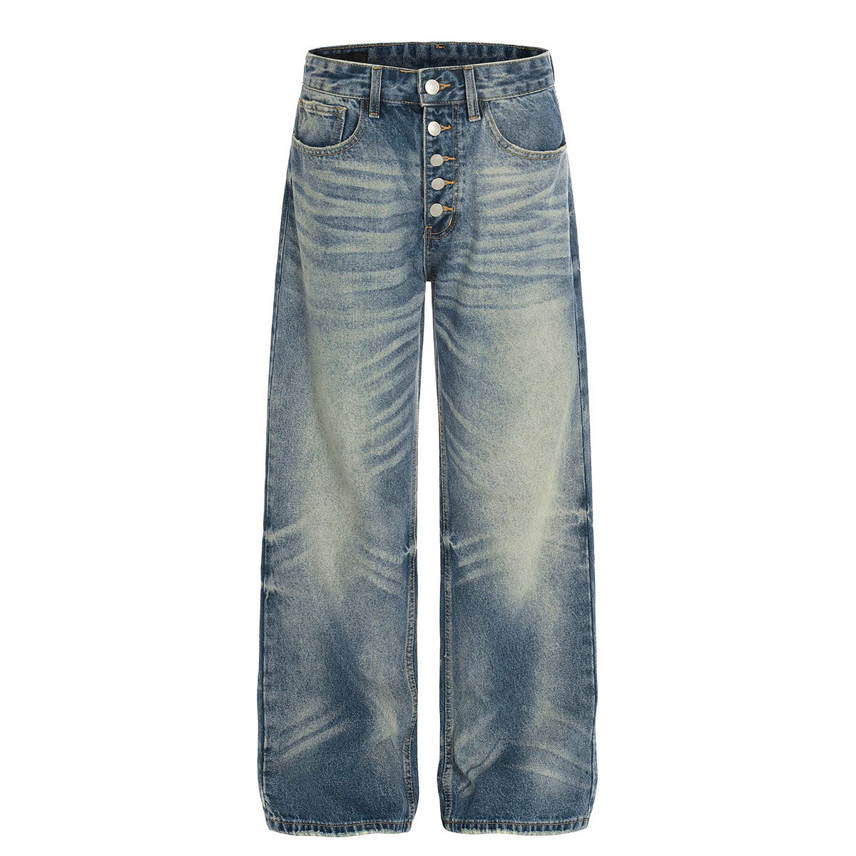 Light Wash Wide Leg Button Front Denim