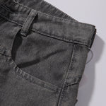 Wide Leg Black Bold Letter Print Jeans