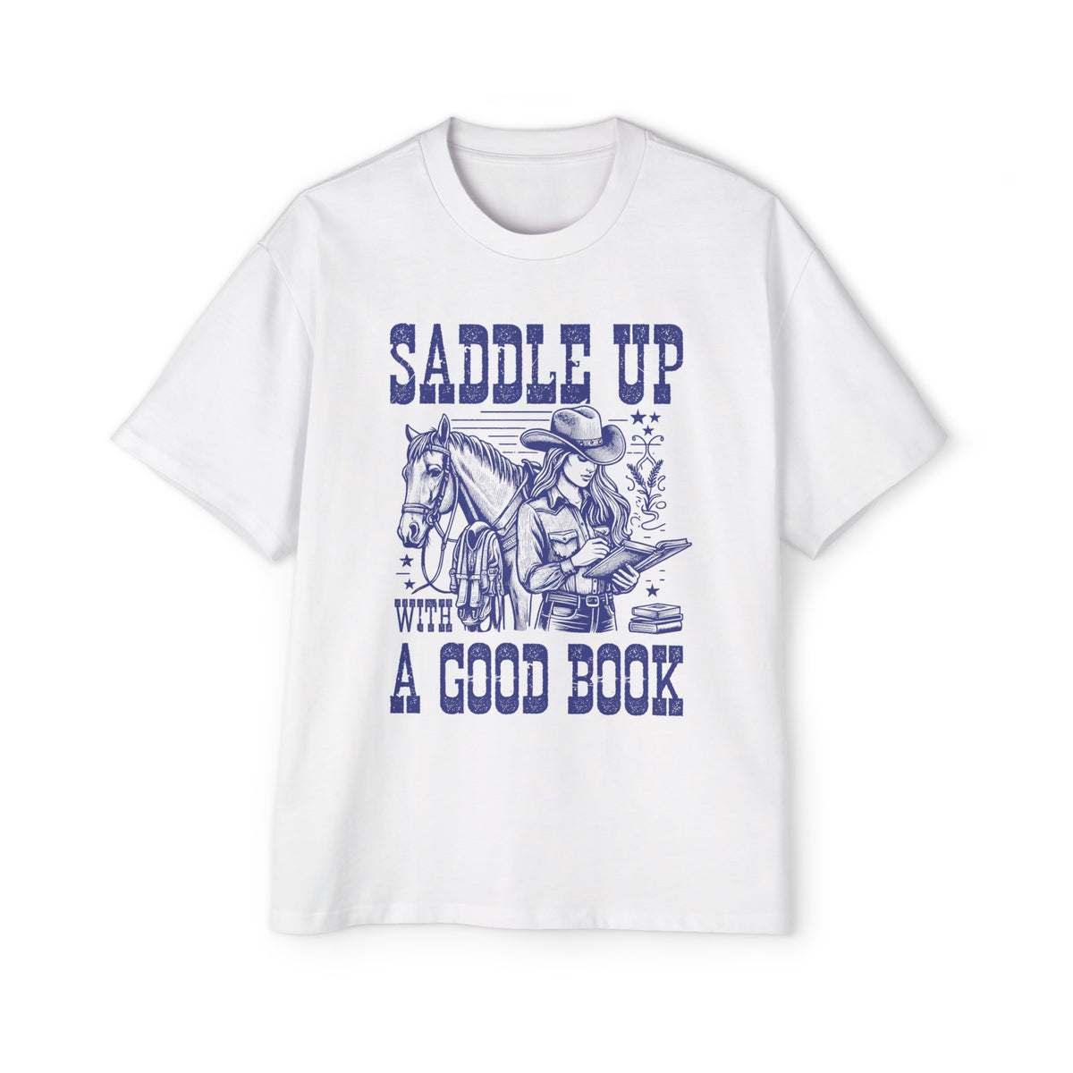 Saddle Up With A Good Book Graphic Tee-INNBLAC Fashion Apparel
