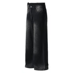 Black Wash Leopard-Print Wide-Leg Jeans