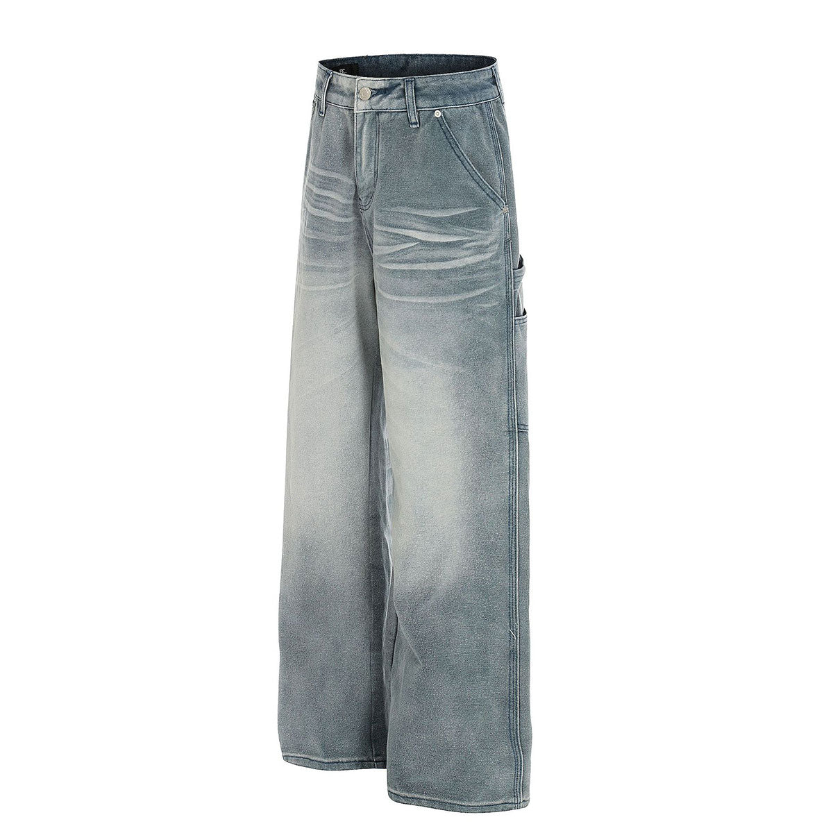 Light Blue Vintage Washed Wide Leg Jeans