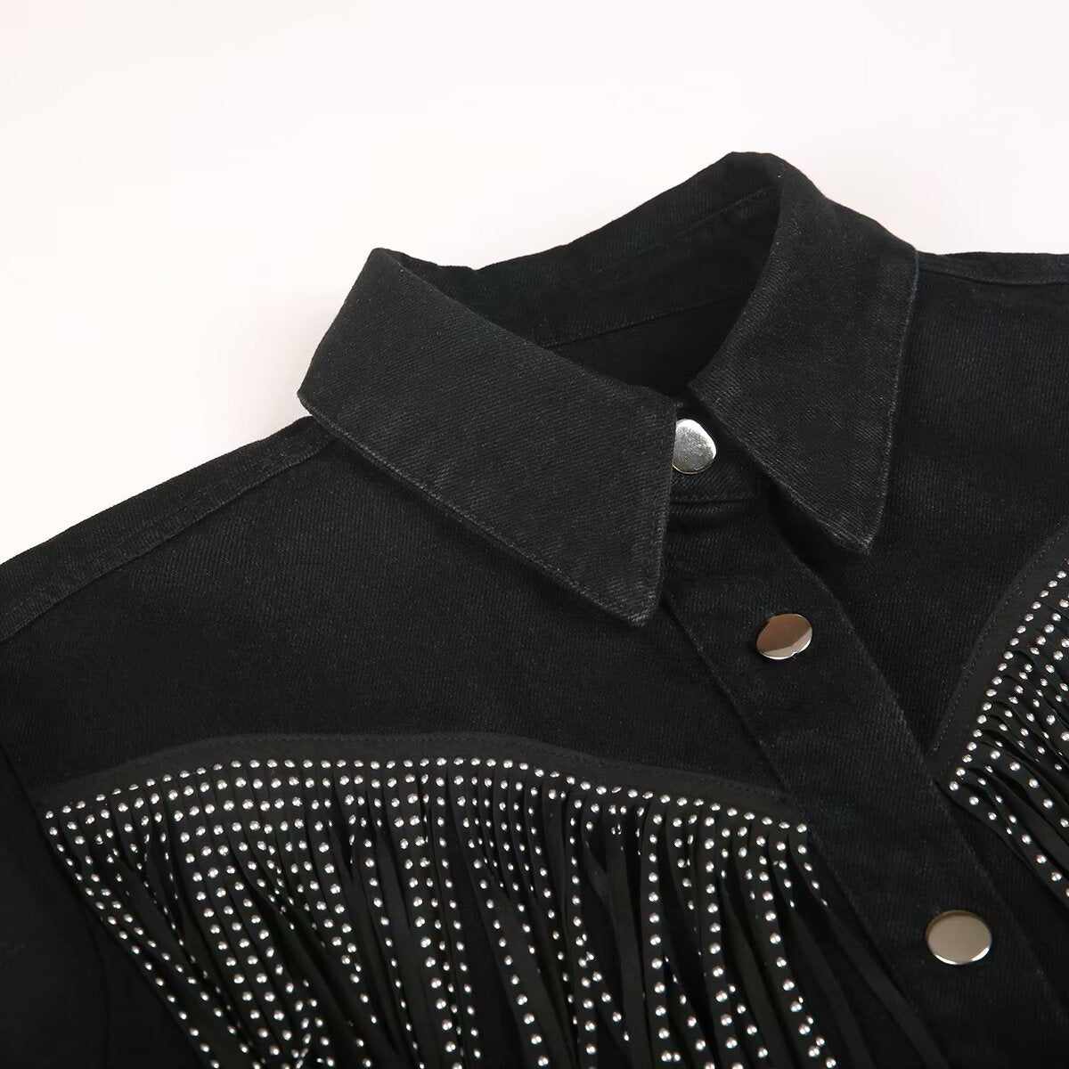 Casual All-match Tassel Denim Shirt Jacket