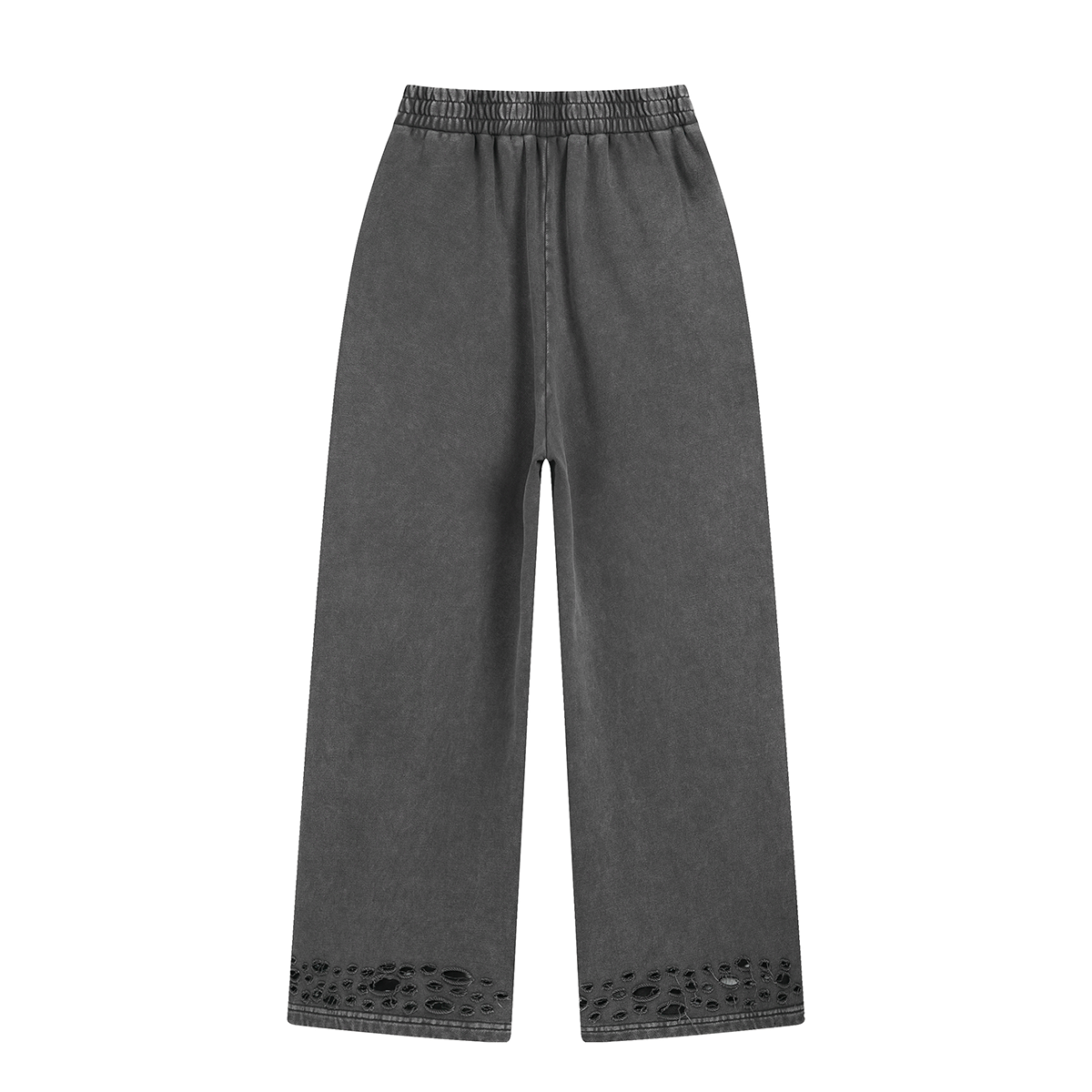 Ripped Hem Loose Fit Cotton Sweatpants