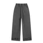 Ripped Hem Loose Fit Cotton Sweatpants