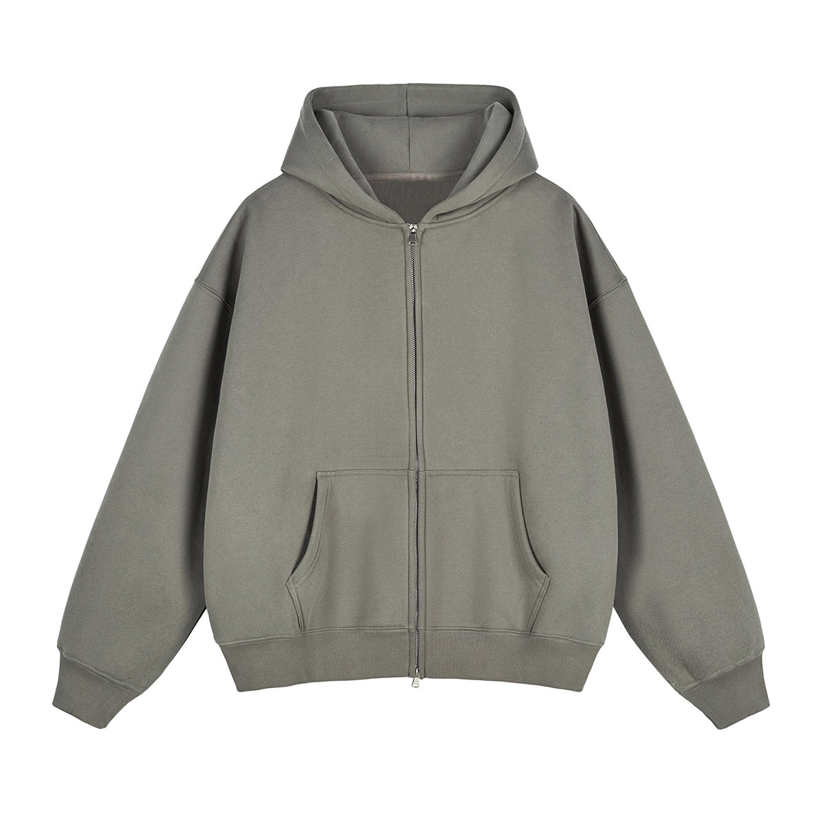 Heavyweight Double-Slider Zipper Fleece Hoodie