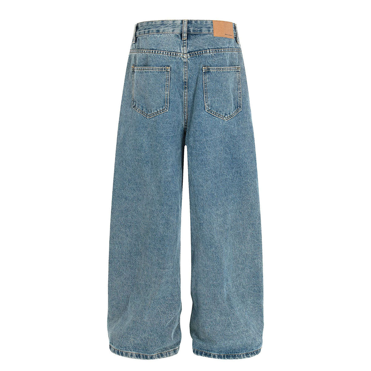Asymmetrical Wide Leg Modern Light Wash Jeans