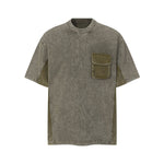 Streetwear Inspired Color Blocked Washed Casual Cotton Tee