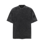 Structural Panels Sleeve Zipper Vintage Washed Short Sleeve Tee