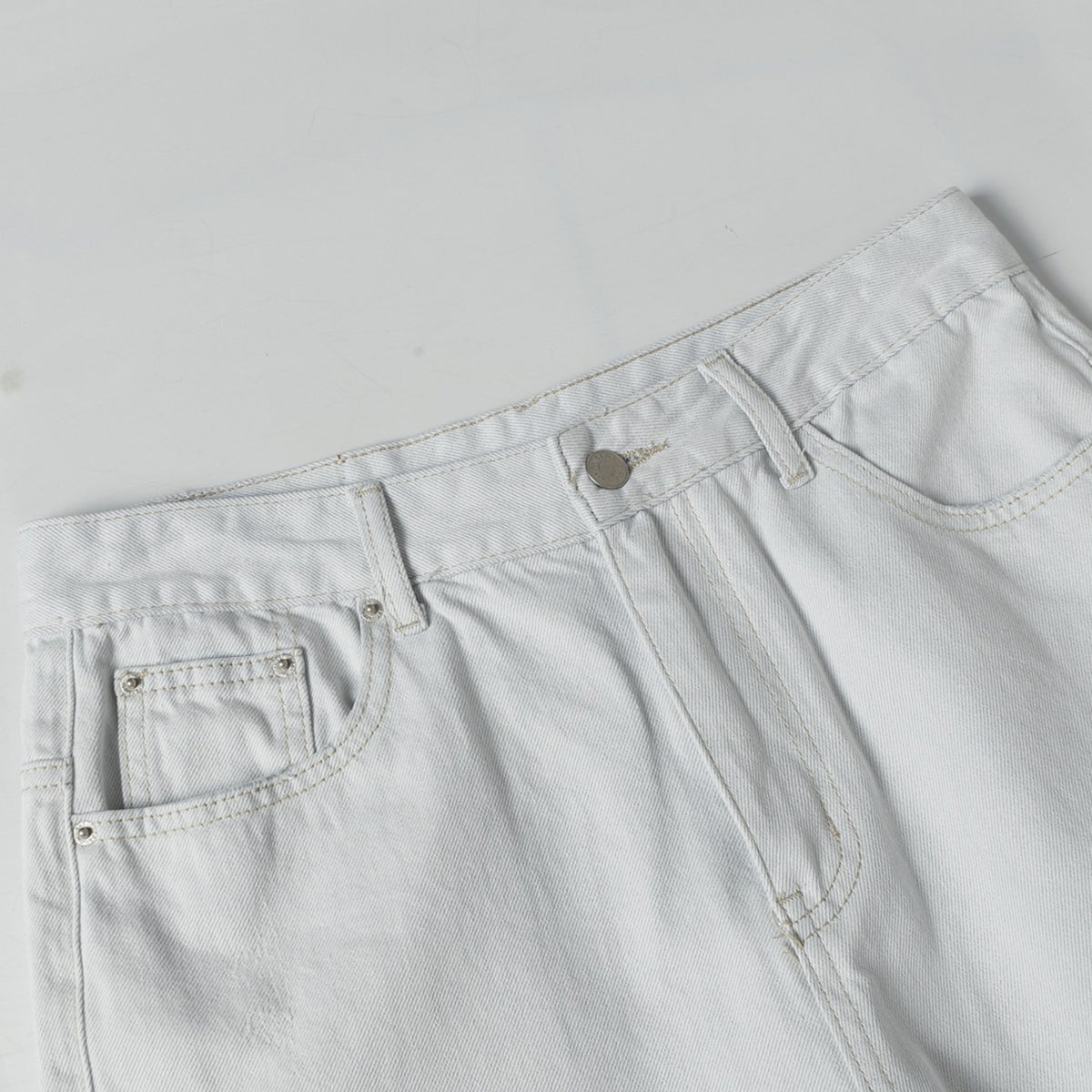 High Street Washed Distressed Wide Leg Flared Jeans
