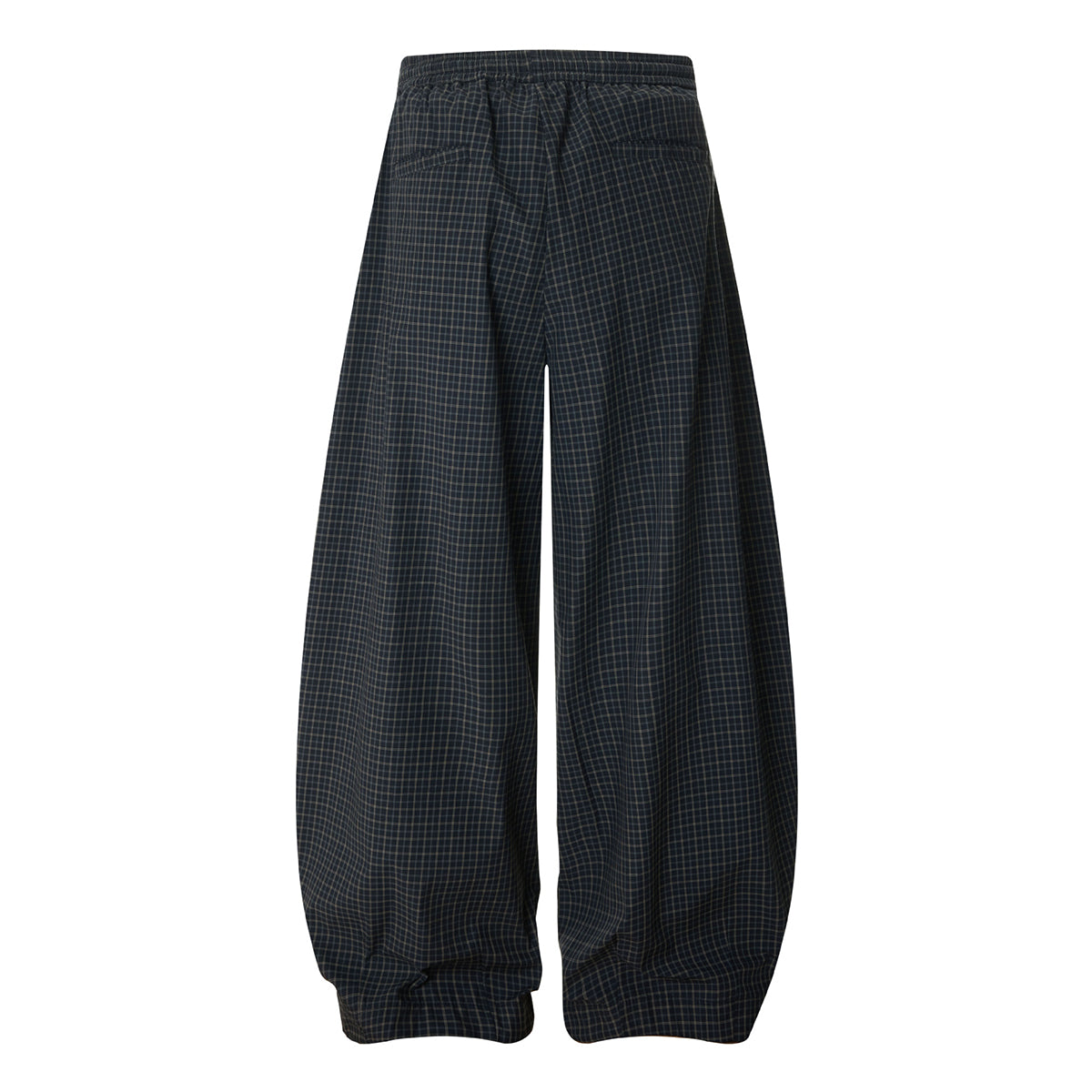 Vintage Plaid Wide Leg Relaxed Drawstring Pants