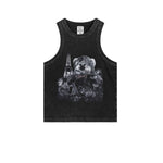 Washed Distressed Graphic Crop Tank-INNBLAC Fashion Apparel