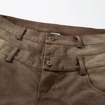 Reinforced Stitching Brown Vintage Wide Leg Painter Pants