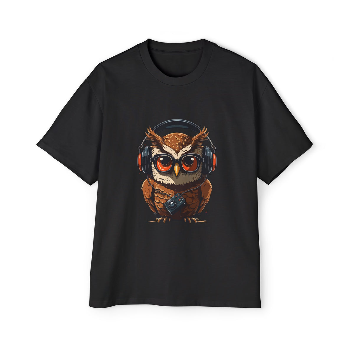 Owl With Headphones Vintage Graphic Tee-INNBLAC Fashion Apparel