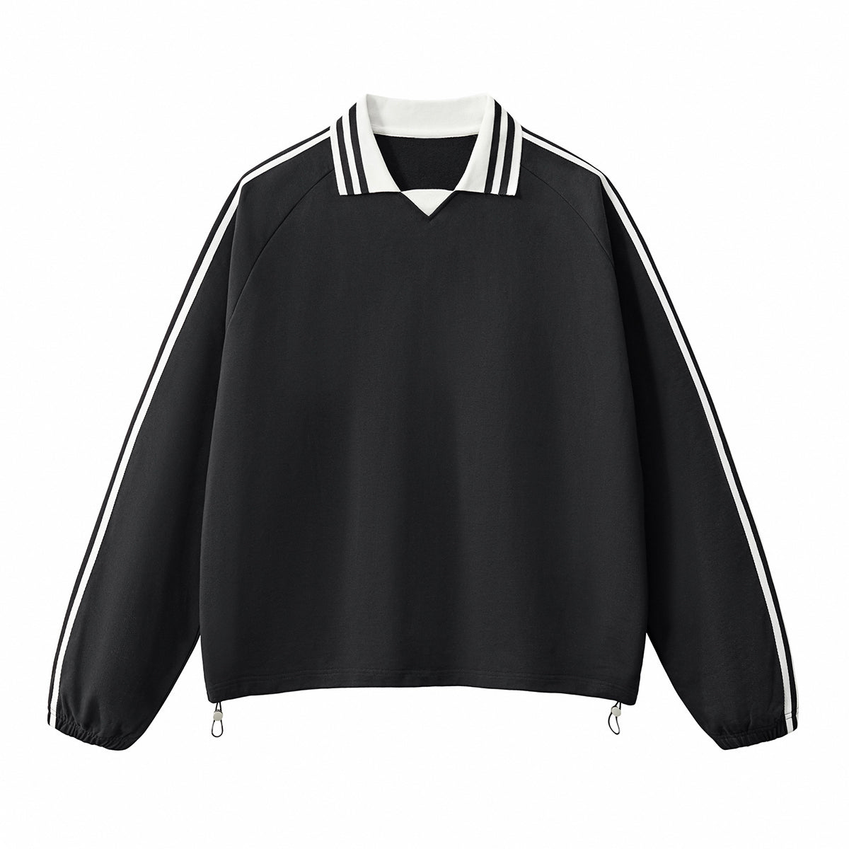 Retro Striped Collar Pullover Sweatshirt