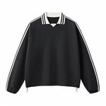Retro Striped Collar Pullover Sweatshirt